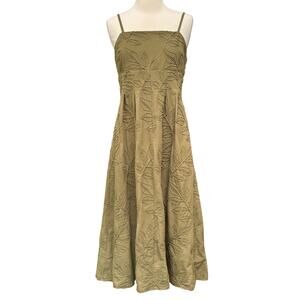 Luxely Embroidered Cotton A-Line Sundress Green 10 medium goblin fairy cottage